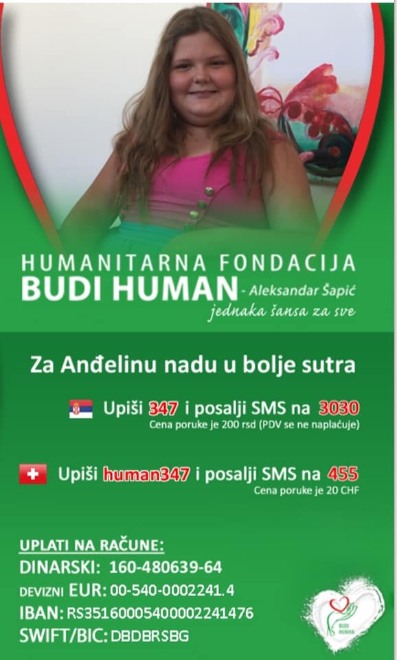 Andjela-dimitrijevic laptop servis podryava akciju sakupljanja novcanih sredstava za lečenje Andjele Dimitrijeviće
